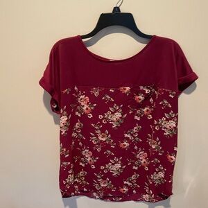 Chic Floral Burgundy Blouse